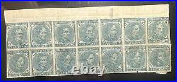 CSA #7 Unused Original Gum- Block of 14 5c Blue Lot J-29