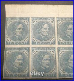 CSA #7 Unused Original Gum- Block of 14 5c Blue Lot J-29