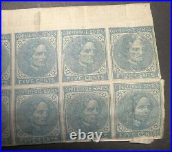 CSA #7 Unused Original Gum- Block of 14 5c Blue Lot J-29