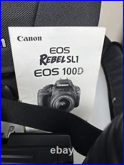 Canon EOS Rebel SL1 18.0MP Digital SLR Camera Black Bundle Lot Of Extras B-1