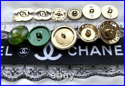 Chanel buttons SET LOT of 11 button CC Logo zipper pearl stamped