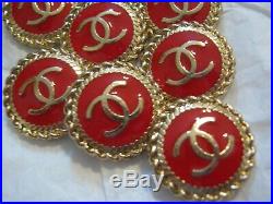 Chanel buttons set of 8 sz 20mm lot of 8 GOLD tone CC stamped