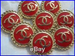 Chanel buttons set of 8 sz 20mm lot of 8 GOLD tone CC stamped