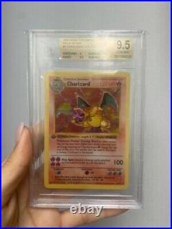 Charizard 1st Edition Shadowless 1999 Pokemon Base #4 Holo Gem Mint Thick Stamp