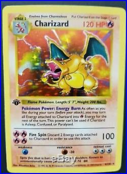 Charizard 1st Edition Shadowless Near Mint Base Set 4/102 Thin Stamp Pokemon
