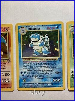 Charizard Blastoise Venusaur All Holo With Swirl Base #2,4,18 Pokémon Card NM Mint