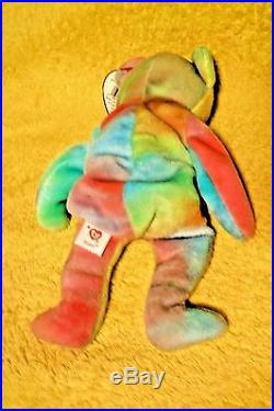 Collectible Mint Original Retired Peace Bear Beanie Baby! 1 Tag Error, No Stamp