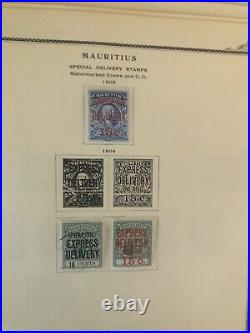 Collection Foreign On Cards Pages Mint Used All British Mauritius N-20