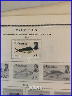 Collection Foreign On Cards Pages Mint Used All British Mauritius N-20