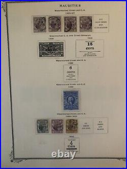 Collection Foreign On Cards Pages Mint Used All British Mauritius N-20