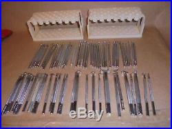 Craftool Co. USA Leather Stamping Tools Huge Lot Of 66 Very Nice With Holders