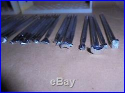 Craftool Co. USA Leather Stamping Tools Huge Lot Of 66 Very Nice With Holders