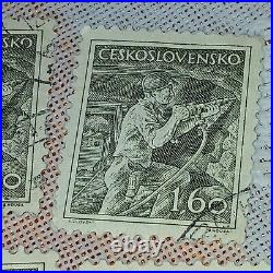 Czechoslovakia Postage Stamp Lot Of 6 Czech Republic 1.60k Brown Black Soldier