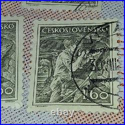 Czechoslovakia Postage Stamp Lot Of 6 Czech Republic 1.60k Brown Black Soldier