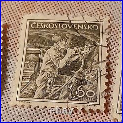 Czechoslovakia Postage Stamp Lot Of 6 Czech Republic 1.60k Brown Black Soldier