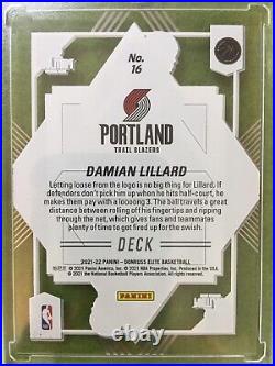 DAMIAN LILLARD GOLD CARD BLAZERS SP 2021-22 Elite DECK Damian Lillard #10/10 SSP