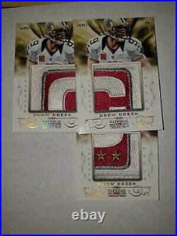 Drew Brees 2013 National Treasures Captain Patch LOT$$$ 3 Cards! Breast