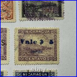 EARLY 1900's LOT OF NICARAUGA STAMPS VALE OVERPRINTS, MINT, USED, FANCY CANCELS