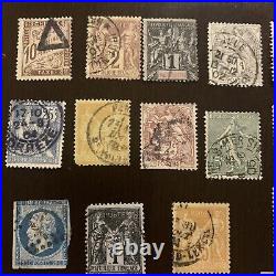 EARLY FRANCE LOT OF 30 STAMPS MOSTLY 1800's & ALL DIFFERENT WITH NO DUPLICATION
