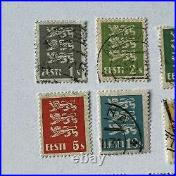 ESTONIA LOT OF 8 DIFFERENT COAT OF ARMS STAMPS 1s-25s