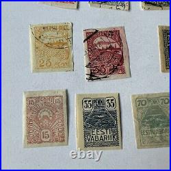 Early Lot Of 11 Different Estonia Imperf Stamps Mint And Used Collection