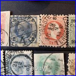 Early Lot Of 12 Different Austria Stamps With Various Sotn Son Bullseye Cancels