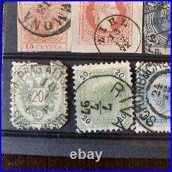 Early Lot Of 12 Different Austria Stamps With Various Sotn Son Bullseye Cancels