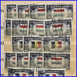 Early U. S. Stamps Lot With Various Country Flags In Stock Page #4