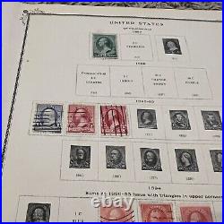 Early Washington And Franklin U. S. Stamps Lot On Album Pages Fancy Cancels
