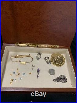 Estate lot Real Silver Pipe Jewelry Coins Stamps Junk Drawer Purse Swiss Watch