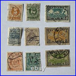 Estonia Lot Of 9 Different Imperf Stamps Many Nice Son Cancels