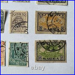 Estonia Lot Of 9 Different Imperf Stamps Many Nice Son Cancels