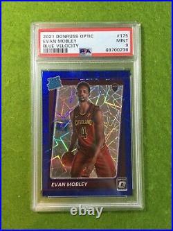 Evan Mobley BLUE PRIZM VELOCITY PSA 9 RATED ROOKIE CARD 2021 Optic EVAN MOBLEY
