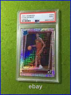 Evan Mobley CHOICE PRIZM SILVER PSA 9 RATED ROOKIE CARD 2021 Donruss Evan Mobley