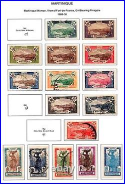 France & Colonies 1886-1946 Collection Of 450 Stamps Mint & Used On 50 Pages