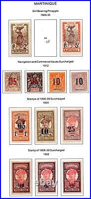 France & Colonies 1886-1946 Collection Of 450 Stamps Mint & Used On 50 Pages