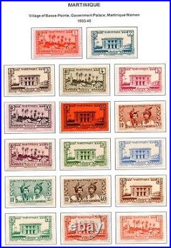 France & Colonies 1886-1946 Collection Of 450 Stamps Mint & Used On 50 Pages