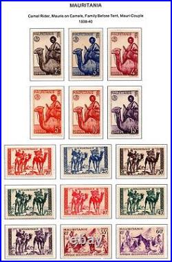 France & Colonies 1886-1946 Collection Of 450 Stamps Mint & Used On 50 Pages