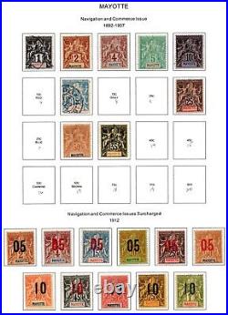 France & Colonies 1886-1946 Collection Of 450 Stamps Mint & Used On 50 Pages