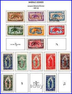 France & Colonies 1886-1946 Collection Of 450 Stamps Mint & Used On 50 Pages