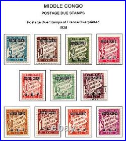 France & Colonies 1886-1946 Collection Of 450 Stamps Mint & Used On 50 Pages