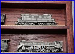 Franklin Mint Pewter Train Set With Case COA For All 25 Trains 10 Stamps Included