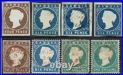 GAMBIA 1869-1881 Mint & used collection identified on 42806