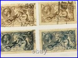 GB King George V USED Lot of 14 Misc. 1913-1934 Definitive High Value stamps