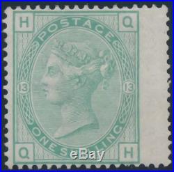 GB QV SG150 Plate 13 1876 1s Green QH Fine Fresh Mint
