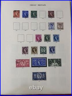 GB WINDSOR ALBUM STAMP COLLECTION PARTLY FILLED 1950s 1970s MINT + USED