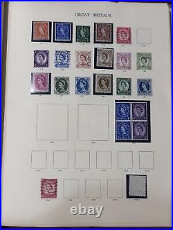 GB WINDSOR ALBUM STAMP COLLECTION PARTLY FILLED 1950s 1970s MINT + USED