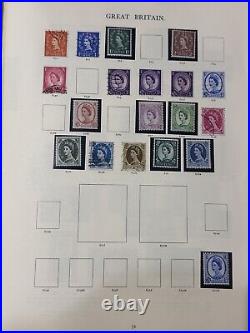 GB WINDSOR ALBUM STAMP COLLECTION PARTLY FILLED 1950s 1970s MINT + USED