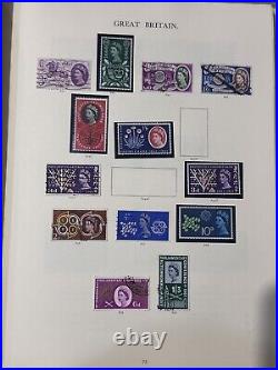 GB WINDSOR ALBUM STAMP COLLECTION PARTLY FILLED 1950s 1970s MINT + USED