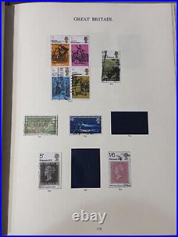 GB WINDSOR ALBUM STAMP COLLECTION PARTLY FILLED 1950s 1970s MINT + USED